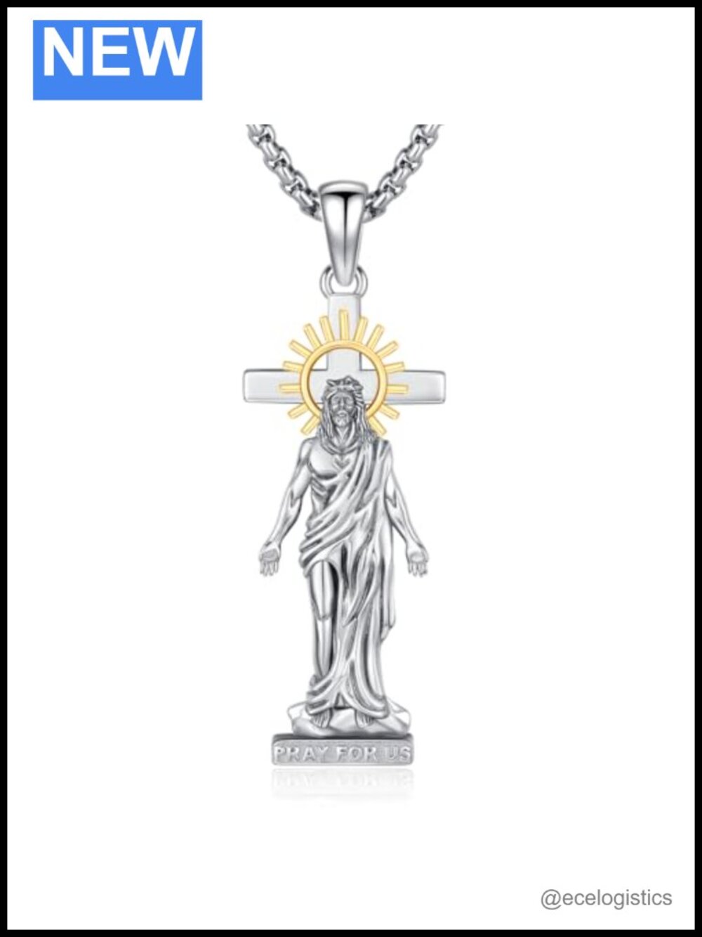 925 Sterling Silver Crucifix Necklace Jesus Cross Pendant Men Women